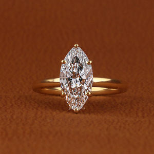 แหวนหมั้น14KT ตัดเพชรสีเหลืองทอง1.5กะรัตสไตล์คลาสสิกใหม่กริ่งเพชรที่ปลูกในห้องทดลองการตั้งค่าเครื่องประดับใบรับรอง IGI - Product Image 1