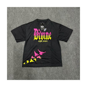 T-shirt uni 100% coton avec taille personnalisée T-shirt lourd personnalisé impression 3D T-shirt pour hommes vente en gros - Product Image 1