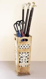 Porte-parapluie décoratif en bois sculpté à la main - Product Image 3