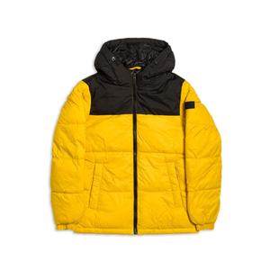 Abrigo de invierno con capucha para hombre, abrigo grueso cálido, chaqueta acolchada con capucha extraíble, chaqueta acolchada amarilla mediana para hombre - Product Image 1