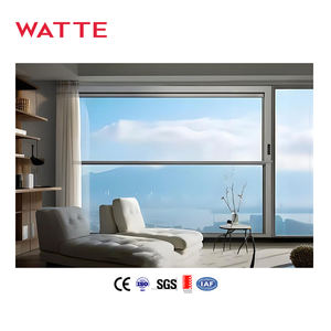 หน้าต่างยกไฟฟ้าดีไซน์ทันสมัยประตูกิโยตินแบบเลื่อนได้แนวตั้งใหม่สำหรับระเบียงบ้านกระจกอลูมิเนียม - Product Image 1