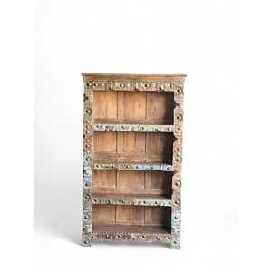 <b>Rustic</b> Wooden Bookshelf for Home Office Living Room Bedroom School or Hotel Durable Metal <b>Cabinet</b> for Book Storage - Product Image 1