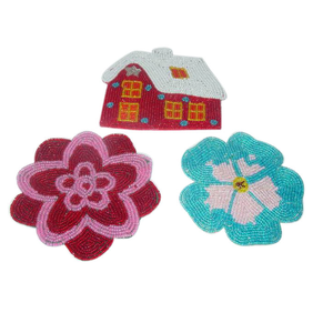 ที่รองแก้วลูกปัดทำมือแผ่นรองจานทรงสี่เหลี่ยมสีตามสั่งสำหรับตกแต่งโต๊ะในงานแต่งงาน - Product Image 5