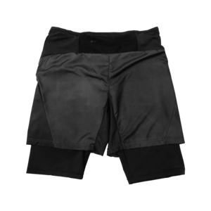 Bleu solide motif 2-en-1 hommes Trail Running Shorts léger entraînement écologique Spandex Liner Anti-rides Wister tissu - Product Image 3