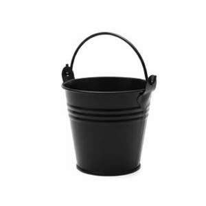 Seau en métal noir attrayant avec revêtement en poudre, avec poignée, seau de rangement rond en fer pour la décoration de la maison et du jardin, seau en vente - Product Image 6