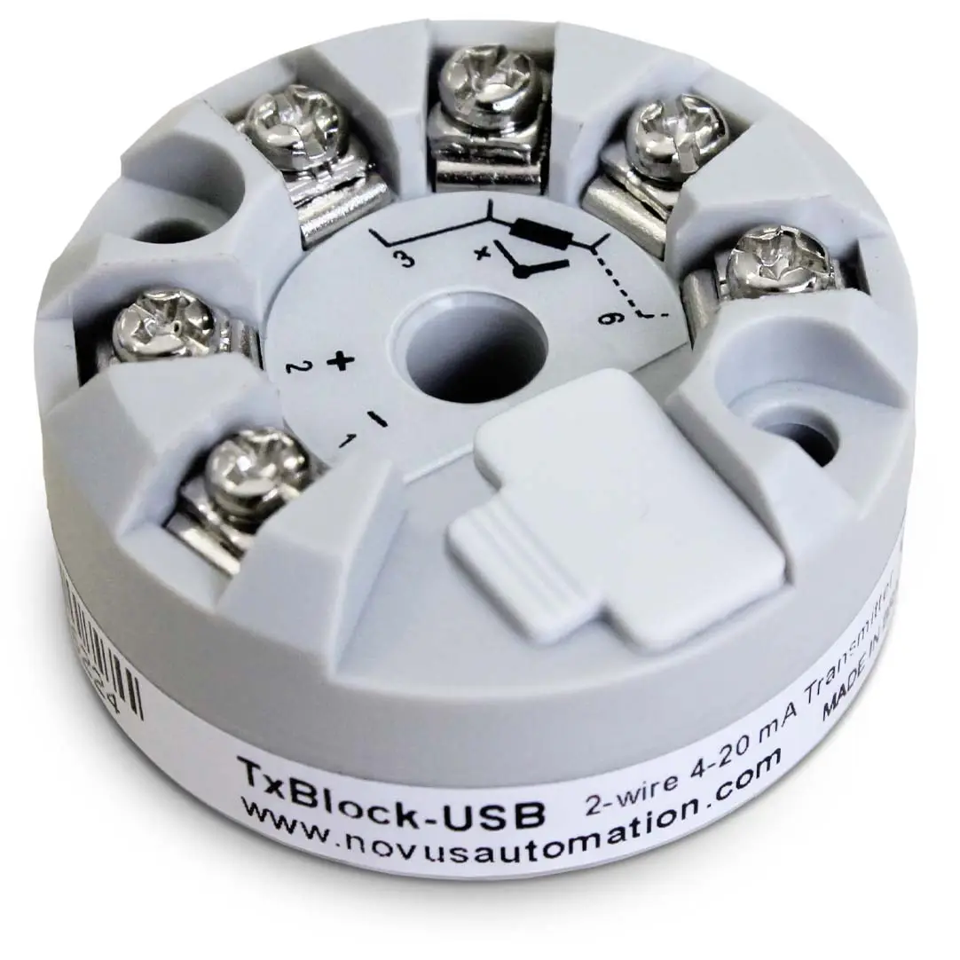 TxBlock-suhu dudukan kepala 2 kawat USB. Pemancar 4-20mA temperatur terpasang di kepala, bertenaga loop akurasi tinggi sangat kuat