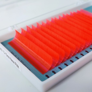 High Quality 0.10 mm Neon Pink Eyelash Extensions From Vietnam Glow in the Dark Beauty <b>Model</b> YY with Box Packaging - Product Image 5