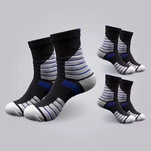 Chaussettes de basket-ball professionnelles pour hommes, antibactériennes, séchage rapide, respirantes, avec fond en tissu éponge, hauteur mi-mollet, pour entraînement adulte - Product Image 5