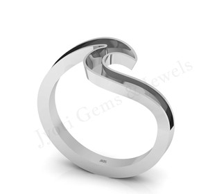 2025 personnalisé 925 argent Sterling Semi montage anneau large canal vierge vague Surf résine incrustation bijoux résultats composants - Product Image 4