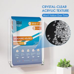 Hot bán rõ ràng trifold Cuốn Sách Nhỏ hiển thị đứng bảng tập tài liệu chủ Acrylic chủ với chủ thẻ kinh doanh - Product Image 3