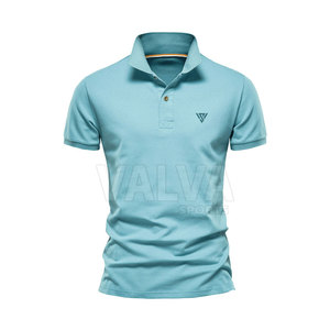 Camiseta cómoda de secado rápido para hombre, camiseta de polo, patrón sólido, algodón, poliéster, 240 gramos, peso de tela, servicio OEM - Product Image 1