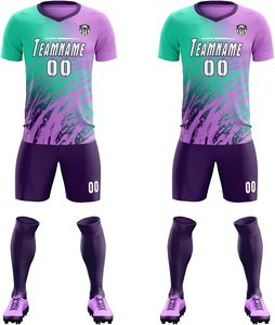 Ensemble de maillots de football d'été les plus vendus, unisexe adulte, respirant, 100 % polyester, col en V, manches courtes, léger, extensible, séchage rapide - Product Image 4