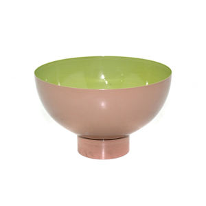 Cuenco de flores de Metal de forma redonda para el hogar, sala de estar, decoración de mesa, jarrones de flores hechos a mano con acabado esmaltado, cuencos - Product Image 1