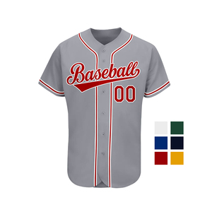 Camiseta de Béisbol Personalizada Roja de Manga Corta 100% Poliéster Transpirable con Botones al Frente Unisex para Adultos para Todas las Temporadas con Impresión Serigrafiada - Product Image 2