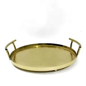 Plateau décoratif argenté finition miroir en acier inoxydable - Product Image 6