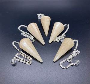 Péndulo de piedras preciosas de melocotón de la mejor calidad, piedra lunar de melocotón Natural, cono de faceta de cristal, Feng Shui, energía curativa, radiestesia - Product Image 2