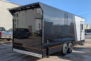 Remorque de transport de marchandises en aluminium 8,5x22 pieds, 9990 GVWR, à double essieu, avec porte rampe en V, pour le transport de véhicules et d'équipements, à vendre - Product Image 5