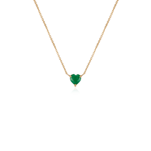 Collar con Colgante de Piedra Preciosa de Esmeralda Natural en Forma de Corazón, Producto de Alta Demanda, Oro Amarillo Sólido de 14K - Product Image 3