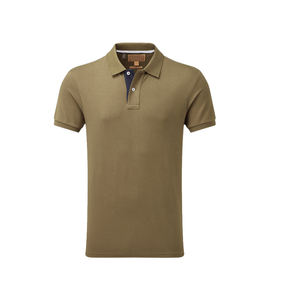 Col contrasté solide à la mode pour hommes pour polo manches courtes respirant tricoté tenue quotidienne écologique pour les vacances - Product Image 1
