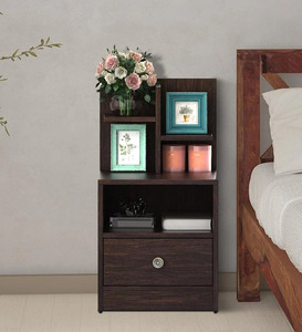 Table de chevet canapé Table d'appoint meubles de chevet en bois de manguier avec finitions en noyer pour chambre salon bureau - Product Image 3
