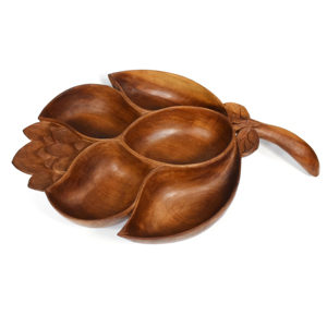 Bandeja de servicio de madera de hoja de estilo moderno inspirada en la naturaleza bandeja de plato de Metal de resina decorativa para servicio de almacenamiento de Hotel y restaurante - Product Image 1