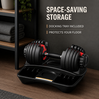 Ensemble d'haltères réglables 24kg/40kg en fonte massif, Haltères intelligents à réglage rapide avec base, pour la maison et la salle de sport, Vente en gros directe usine