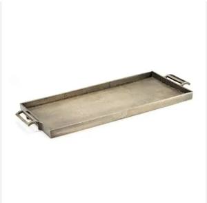 <b>Rectangle</b> Original Colored Vintage Galvanized Steel Metal Food Serving Tray Also Used in Christmas Decorations and Serving - Product Image 3