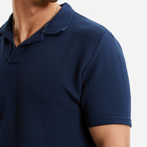 Chemises polo à manches courtes de haute qualité en coton 100% respirant avec logo personnalisé, broderie de logo, jersey tricoté - Taille plus, uni - Product Image 6