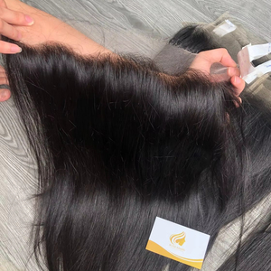 Venta al por mayor 13x4 HD para encaje Frontal mejor precio extensiones de cabello Remy virgen mujeres negras Vietnam onda humana estilo cuerpo modelo número - Product Image 1