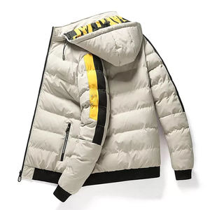 Chaquetas gruesas de burbujas para hombres, venta al por mayor, estilos personalizados Premium, prendas de vestir exteriores con cuello levantado de lona - Product Image 2