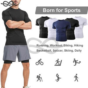 Ropa deportiva para hombre, camisetas de compresión, impresión personalizada OEM, precios al por mayor, camisetas de gimnasio transpirables de secado rápido para correr - Product Image 5