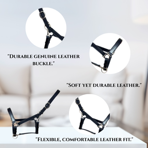 Licol pour cheval en cuir équestre fait main |   Harnais en cuir véritable sur mesure |   Équipement d'équitation de qualité supérieure et durable - Product Image 4