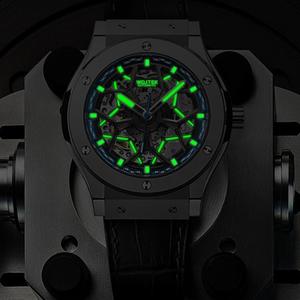 Chất lượng cao tự động của nam giới Đồng hồ cơ khí sáng rỗng quay số có thể nhìn thấy chuyển động con trỏ hiển thị 22mm Silicone ban nhạc Chiều rộng - Product Image 6