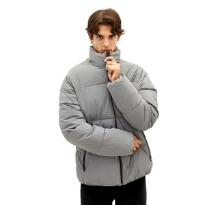 Chaquetas acolchadas de poliéster cálidas a prueba de viento para invierno, logotipo personalizado, chaqueta acolchada gruesa impermeable con cremallera, abrigo de plumón para hombre, ropa de invierno - Product Image 3