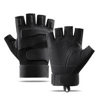 Guantes Deportivos Unisex para Levantamiento de Pesas, Medios Dedos, Sin Dedos, de Poliéster, con Cierre de Cordones, para Entrenamiento Físico