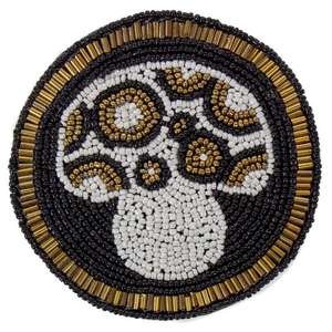 Posavasos con cuentas y mantel de diseño redondo logotipo elegante posavasos con cuentas hechos a mano para juegos de regalo de boda posavasos para el hogar y el hotel - Product Image 1