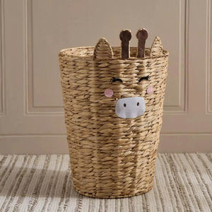 Panier de rangement lapin lunatique pour chambre d'enfants organisateur de jacinthe d'eau naturelle tissée à la main - Product Image 2