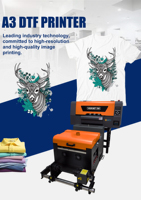 Stiker Printer A3 DTF portabel ukuran Mini T Shirt Logo kain mesin cetak Transfer baru 1 tahun untuk penggunaan kustom pasar AS