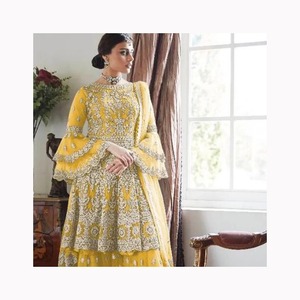 Derniers vêtements pakistanais brodés robe indienne blanche kameez Hot Collection party Wear Shalwar Kameez - Product Image 1