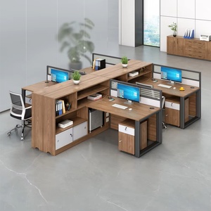 Ensemble de mobilier de bureau commercial moderne pour cadres, design en panneaux de bois, table de personnel extensible, bureau d'ordinateur, chaise - MEILLEURES VENTES - Product Image 1