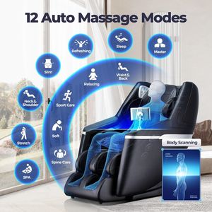 Fauteuil de massage MMassage, fauteuil de massage électrique à gravité zéro, fauteuil inclinable avec rouleaux pour les pieds, thérapie thermique intégrée, massage à l'air - Product Image 6