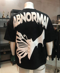 T-shirts personnalisés à imprimé bouffant lourd Vintage 100% coton Boxy coupe courte T-shirts graphiques de grande taille personnalisés pour hommes - Product Image 4