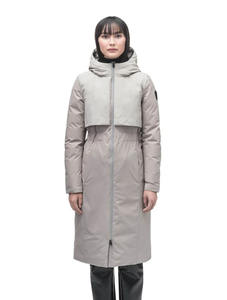 Parka courte surdimensionnée à capuche respirante tricotée par service OEM Veste bouffante Chapeau détachable Spandex/Polyester Hiver - Product Image 3