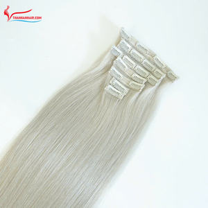 Extensiones de Cabello Humano Vietnamita 100% de Alta Calidad, Disponibles en Color Plateado, Piezas al por Mayor con Clip - Product Image 1