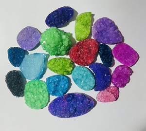 Piedras preciosas sueltas Druzy de ágata Natural de tamaño personalizado, fabricación de joyas creativas de colores mezclados, piedras preciosas Durzy únicas, precio al por mayor, - Product Image 2