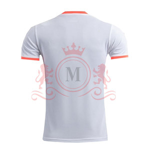 Camiseta de Fútbol para Hombre, Blanca con Rayas Naranjas, Manga Corta, Cuello Redondo, Poliéster que Absorbe la Humedad, Ajuste Atlético, para Todas las Temporadas - Product Image 2