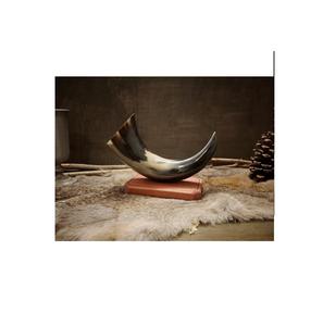 Bougeoir en corne et porte extérieure bougeoir décoratif en corne blanche avec support en bois articles de décoration de table - Product Image 1