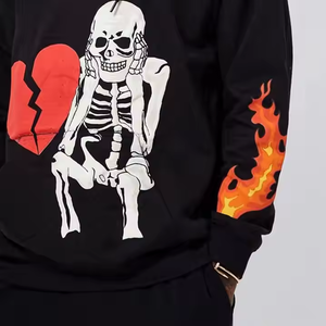 Sweat-shirts à capuche unisexes en molleton 100% coton épais 400 GSM, respirants, séchage rapide, impression puff, basiques streetwear, DTG - Product Image 5