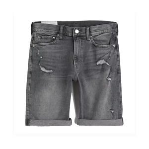 กางเกงยีนส์ขาสั้นผู้ชายทรงปกติ สไตล์ลำลอง ผลิตตามสั่ง ขายส่ง สีพื้น รุ่นใหม่ - Product Image 1