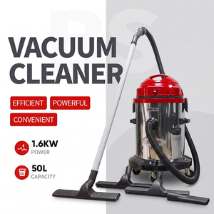 Aspirateur industriel 50L 1,6 kW en acier inoxydable, collecteur de poussière, machine de nettoyage de sols avec tuyau et buses - Product Image 1